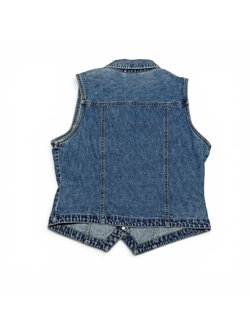 Vintage Bill Blass Floral Embroidered Denim Vest Medium - Picture 3 of 5